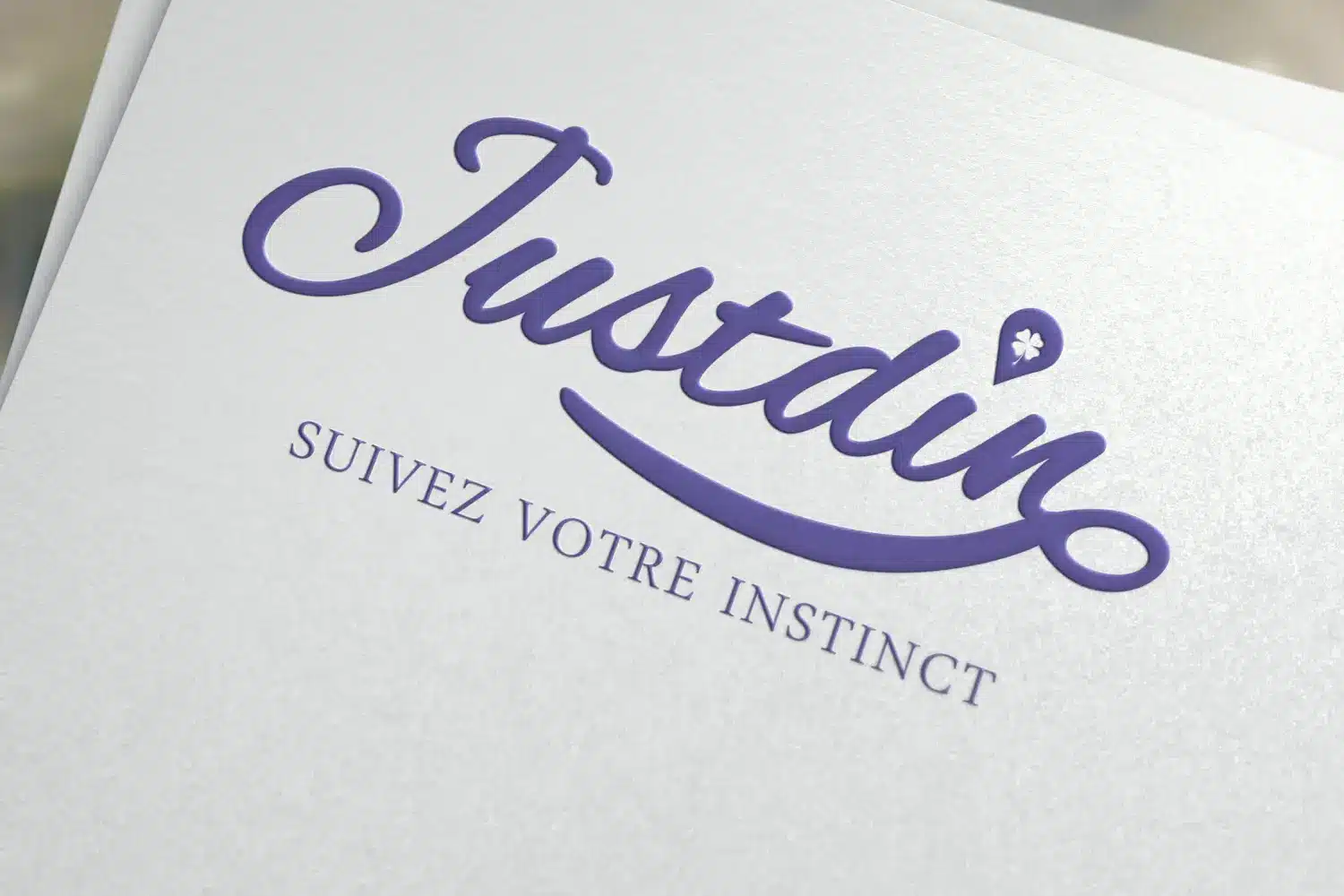 Communication et site internet 14 Création du logo Justdin, application de rencontre